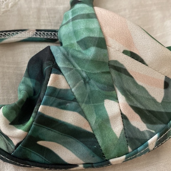 Stone Fox Swim Tropical Palm Monster Fruit Bikini Top - Picture 4 of 4